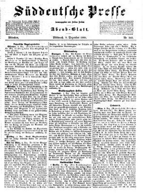 Süddeutsche Presse Mittwoch 9. Dezember 1868