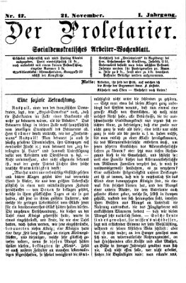 Der Proletarier Sonntag 21. November 1869