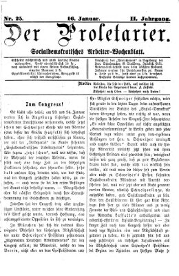 Der Proletarier Sonntag 16. Januar 1870