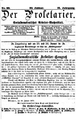 Der Proletarier Sonntag 23. Januar 1870