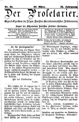 Der Proletarier Sonntag 27. März 1870