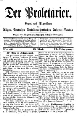 Der Proletarier Sonntag 15. Mai 1870