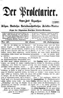 Der Proletarier Sonntag 19. Juni 1870