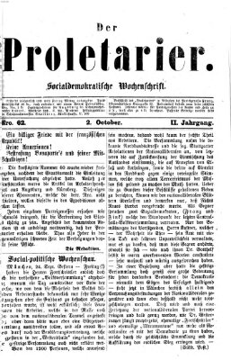 Der Proletarier Sonntag 2. Oktober 1870