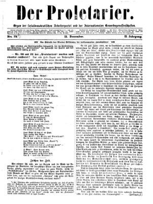 Der Proletarier Sonntag 11. Dezember 1870