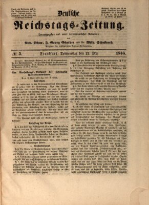 Deutsche Reichstags-Zeitung Donnerstag 25. Mai 1848