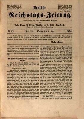 Deutsche Reichstags-Zeitung Freitag 2. Juni 1848