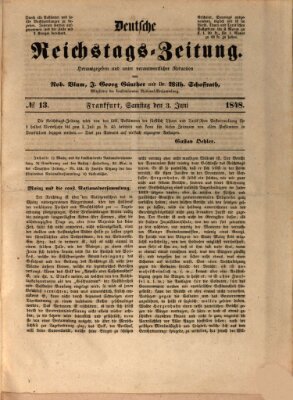 Deutsche Reichstags-Zeitung Samstag 3. Juni 1848