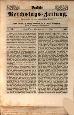 Deutsche Reichstags-Zeitung Sonntag 11. Juni 1848