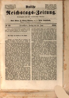 Deutsche Reichstags-Zeitung Freitag 16. Juni 1848