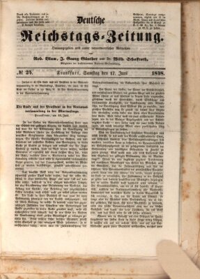 Deutsche Reichstags-Zeitung Samstag 17. Juni 1848