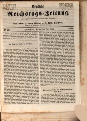 Deutsche Reichstags-Zeitung Freitag 23. Juni 1848