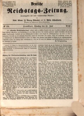 Deutsche Reichstags-Zeitung Dienstag 27. Juni 1848