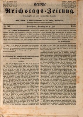 Deutsche Reichstags-Zeitung Samstag 1. Juli 1848