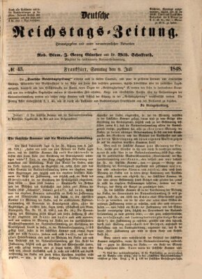 Deutsche Reichstags-Zeitung Sonntag 9. Juli 1848