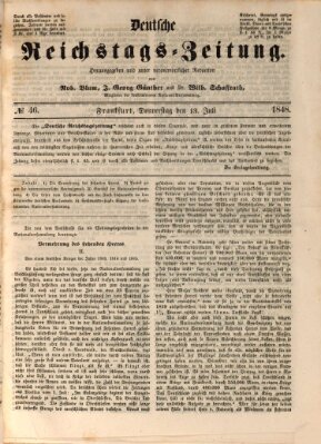 Deutsche Reichstags-Zeitung Donnerstag 13. Juli 1848