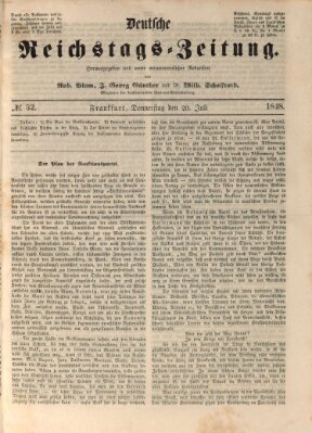 Deutsche Reichstags-Zeitung Donnerstag 20. Juli 1848