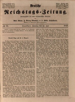 Deutsche Reichstags-Zeitung Sonntag 30. Juli 1848