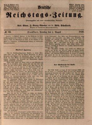 Deutsche Reichstags-Zeitung Dienstag 1. August 1848