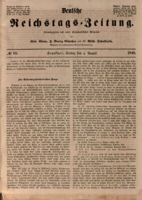 Deutsche Reichstags-Zeitung Freitag 4. August 1848