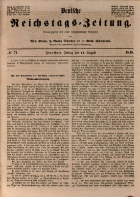 Deutsche Reichstags-Zeitung Freitag 11. August 1848