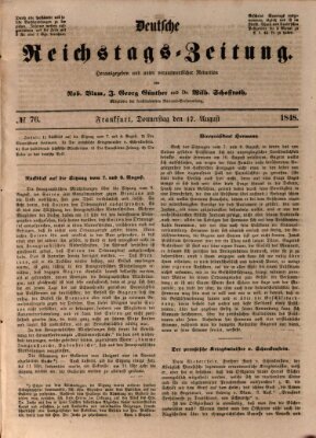 Deutsche Reichstags-Zeitung Donnerstag 17. August 1848