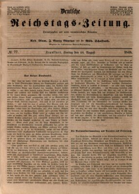 Deutsche Reichstags-Zeitung Freitag 18. August 1848