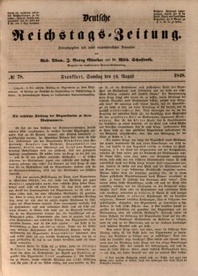 Deutsche Reichstags-Zeitung Samstag 19. August 1848