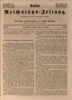 Deutsche Reichstags-Zeitung Freitag 25. August 1848