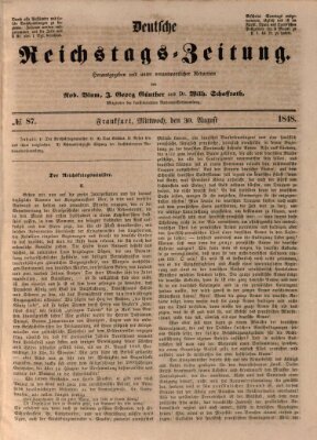 Deutsche Reichstags-Zeitung Mittwoch 30. August 1848