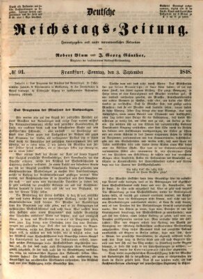 Deutsche Reichstags-Zeitung Sonntag 3. September 1848