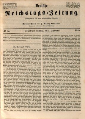 Deutsche Reichstags-Zeitung Dienstag 5. September 1848