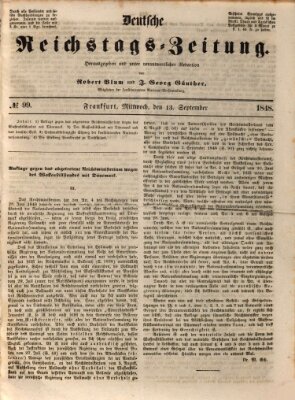 Deutsche Reichstags-Zeitung Mittwoch 13. September 1848