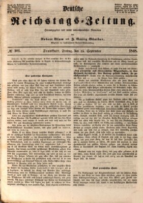 Deutsche Reichstags-Zeitung Freitag 15. September 1848