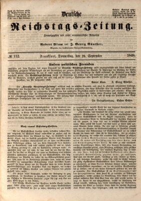 Deutsche Reichstags-Zeitung Donnerstag 28. September 1848