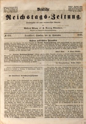 Deutsche Reichstags-Zeitung Samstag 30. September 1848