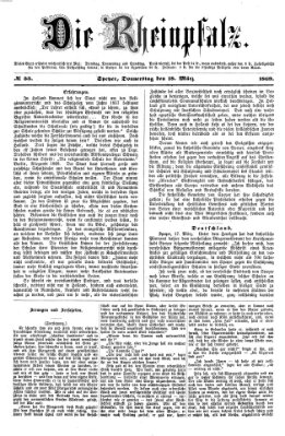 Die Rheinpfalz Donnerstag 18. März 1869