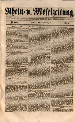 Rhein- und Mosel-Zeitung Mittwoch 18. August 1847