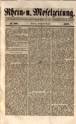 Rhein- und Mosel-Zeitung Dienstag 24. August 1847