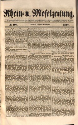 Rhein- und Mosel-Zeitung Sonntag 29. August 1847