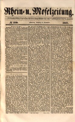 Rhein- und Mosel-Zeitung Samstag 11. September 1847