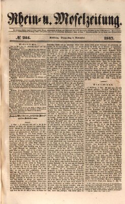 Rhein- und Mosel-Zeitung Donnerstag 4. November 1847