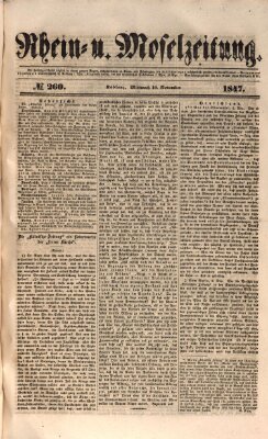 Rhein- und Mosel-Zeitung Mittwoch 10. November 1847