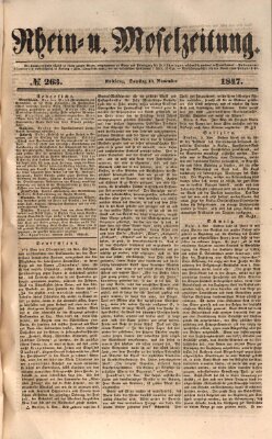 Rhein- und Mosel-Zeitung Samstag 13. November 1847