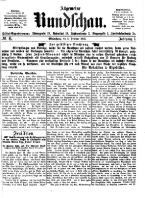 Allgemeine Rundschau Sonntag 5. Februar 1865