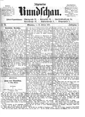 Allgemeine Rundschau Sonntag 26. Februar 1865