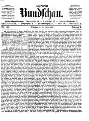 Allgemeine Rundschau Sonntag 15. Oktober 1865