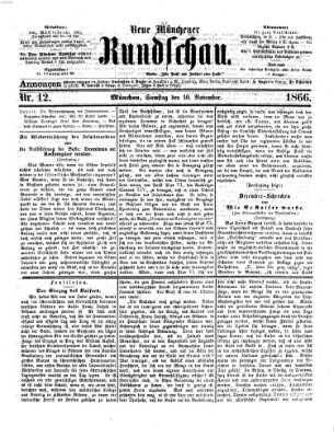 Neue Münchener Rundschau Samstag 10. November 1866