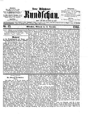 Neue Münchener Rundschau Mittwoch 14. November 1866