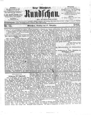 Neue Münchener Rundschau Samstag 17. November 1866